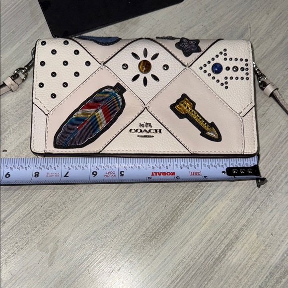 Coach Canyon Quilt White Crossbody Bag with Embellishments-EUC - Picture 10 of 12